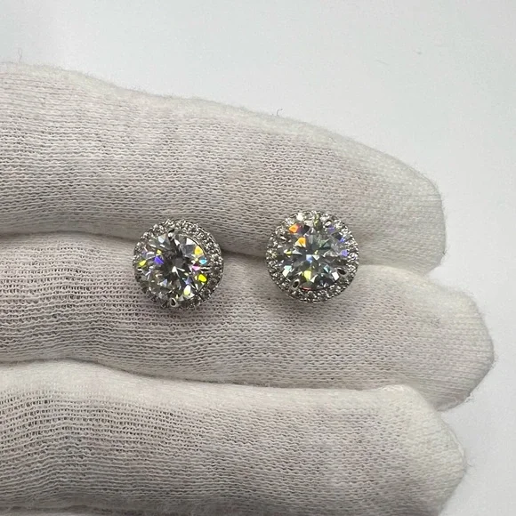 Elegant 925 Sterling Silver 4.00CT MOISSANITE screw back Stud Earrings - Picture 14 of 14